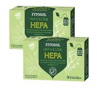 Pack 2 x Infusión Hepa Fitosol Ynsadiet 20 bolsitas (40 bolsitas) - Tisana de hierbas en filtros, sabor herbal suave, ideal para sobremesa, fácil preparación, formato práctico