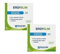 Pack 2 x Nutergia ErgySlim 30 sobres (60 sobres) - Complemento rico en fibras (psyllium y acacia) con higuera chumba, spirulina y clorela, en sobres para mezclar, apto veganos