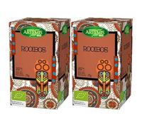 Pack 2 x Té Rooibos Artemis Bio 20 filtros (40 filtros) - Infusión ecológica de rooibos, sabor suave y tostado, sin teína, ideal sola o con leche, bolsitas prácticas