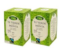 Pack 2 x Té Verde con Menta Artemis Bio 20 filtros (40 filtros) - Té verde ecológico con menta, sabor fresco y ligero, ideal tras las comidas o frío con hielo, bolsitas prácticas