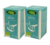 Pack 2 x Tisana Detox Artemis Bio 20 filtros 30 g (40 filtros) - Infusión ecológica de hierbas con té verde y cúrcuma, sabor herbal equilibrado, ideal caliente o fría