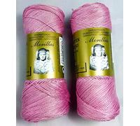 PACK 2 ZEPELINES Algodón perlé 100% egipcio mercerizado para DIY y tejer a mano labores de ganchillo o punto con un acabado elegante. (2 X 70gr) (8, ROSA 37)