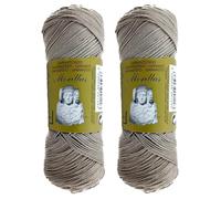 PACK 2 ZEPELINES Algodón perlé 100% egipcio mercerizado para DIY y tejer a mano labores de ganchillo o punto con un acabado elegante. (2 X 70gr) (12, GRIS 25)