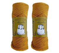 PACK 2 ZEPELINES Algodón perlé 100% egipcio mercerizado para DIY y tejer a mano labores de ganchillo o punto con un acabado elegante. (2 X 70gr) (5, OCRE 41)