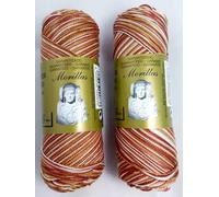 PACK 2 ZEPELINES Algodón perlé 100% egipcio mercerizado para DIY y tejer a mano labores de ganchillo o punto con un acabado elegante. (2 X 70gr) (5, MARRÓN MULTICOLOR)