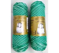 PACK 2 ZEPELINES Algodón perlé 100% egipcio mercerizado para DIY y tejer a mano labores de ganchillo o punto con un acabado elegante. (2 X 70gr) (8, TURQUESA MULTICOLOR)