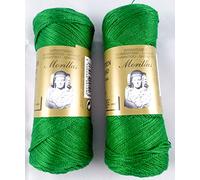 PACK 2 ZEPELINES Algodón perlé 100% egipcio mercerizado para DIY y tejer a mano labores de ganchillo o punto con un acabado elegante. (2 X 70gr) (5, VERDE 12)