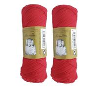 PACK 2 ZEPELINES Algodón perlé 100% egipcio mercerizado para DIY y tejer a mano labores de ganchillo o punto con un acabado elegante. (2 X 70gr) (12, ROJO 40)