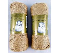 PACK 2 ZEPELINES Algodón perlé 100% egipcio mercerizado para DIY y tejer a mano labores de ganchillo o punto con un acabado elegante. (2 X 70gr) (12, MARRÓN 24)