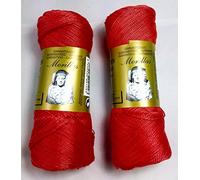 PACK 2 ZEPELINES Algodón perlé 100% egipcio mercerizado para DIY y tejer a mano labores de ganchillo o punto con un acabado elegante. (2 X 70gr) (8, CORAL 35)