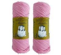 PACK 2 ZEPELINES Algodón perlé 100% egipcio mercerizado para DIY y tejer a mano labores de ganchillo o punto con un acabado elegante. (2 X 70gr) (12, ROSA 37)