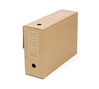 Pack 20 Cajas Archivo definitivo Automontables A4 - Cartón Ondulado 3 mm, Cierre Automático Sin Cinta, 100 % Reciclables, Medidas : 36x10.3x27.1 cm, color Marrón
