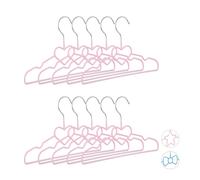 Pack 20 perchas bebé antideslizantes, Perchas infantiles metal, Perchas rosas