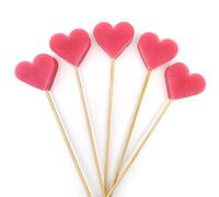 Pack 20 Uds. Piruleta de jabón aromático en forma de corazón - Regalo original para eventos - Detalle para invitados: bautizo, boda, comunión, cumpleaños, amigo invisible - Aroma: Rosas