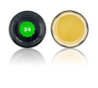 Pack 24 Tapas para bote,tarro,frasco de cristal;Cerradura enrroscable;Tapa giratoria de metal;conservar frutas,verduras y mermeladas;Tapa hermética;DIFERENTES TAMAÑOS Y COLORES (Negro, 77 mm)