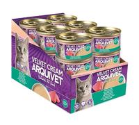 Pack 24 Unidades - Crema de atún para Gato Velvet Cream - Latas de 80 g - Comida húmeda para Gatos - ARQUIVET