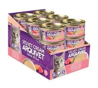 Pack 24 Unidades - Crema de atún y salmón para Gato Velvet Cream - Latas de 80 g - Comida húmeda para Gatos - ARQUIVET