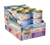 Pack 24 Unidades - Filetes de Atún Rojo Bluefin con Cangrejo - Latas de 80 g - Comida húmeda para Gatos - ARQUIVET