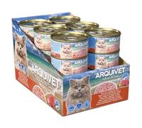Pack 24 Unidades - Filetes de Atún Rojo Bluefin con Gambas - Latas de 80 g - Comida húmeda para Gatos - ARQUIVET