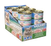 Pack 24 Unidades - Filetes de Atún Rojo Bluefin con Verduras- Latas de 80 g - Comida húmeda para Gatos - ARQUIVET