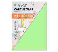 Pack 250 Cartulinas Color Verde Claro Tamaño A4 180g