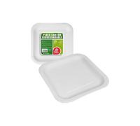 PACK 25UD PLATO CUADRADO BLANCO CARTÓN 20CM BEST PRODUCTS GREEN - NEOFERR..