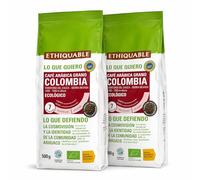 Pack 2x Café Premium en Grano Colombia Cauca Ethiquable Bio 500 g | 2 Paquetes de 500 g (Total 1 kg) | Café Ecológico de Origen | Tueste Aromático
