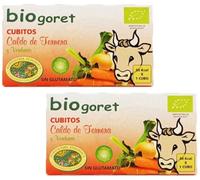Pack 2x Cubitos de Caldo de Ternera con Verduras Bio goret Bio 66 g | 2 Cajas de 66 g (Total 132 g) | Caldo Ecológico en Cubitos | Sin Glutamato