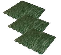 Pack 3 baldosas para jardín efecto drenaje de 55,5x55,5 cm. Cobertura total 0,9 m² - Colección Marte - Verde