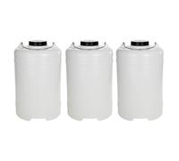 Pack 3 Bidones Redondos de Plástico con Asa de Hierro. Bidón para Aceitunas, Garrafa, Tanque de Agua con Tapa y Boca Ancha. Apto para todo tipo de Líquidos (20L (3 Uds)