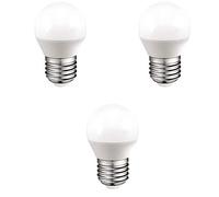 Pack 3 Bombillas LED esférica 5.2W (= 45W) Luz fría (6000K) E27