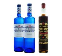 Pack 3 botellas La Chelo - 2x Vino blanco dulce + 1x Vermut rojo artesano - Natural Sweet y Vermú - 3x75cl