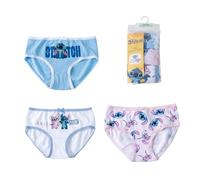 Pack 3 Braguitas Stitch - Ropa Interior Niña Algodón Suave y Transpirable, Incluye 3 Braguitas Disney Ajustables y Cómodas, 8-10 Años