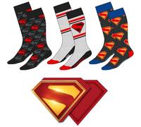 Pack 3 Calcetines infantiles con diseño de Superman - Comodidad y estilo para niños con su personaje favorito