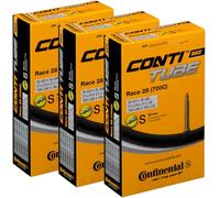 Continental Pack 3 cámaras Road 28, 700c 20-25, válvula Presta (Fina), 60 mm