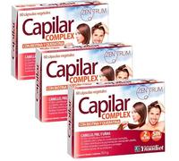 Pack 3 Capilar Complex Zentrum Ynsa diet 60 cápsulas vegetales, biotina, queratina, zinc, cobre y sabal, complemento para cabello, piel y uñas, 180 cápsulas totales.