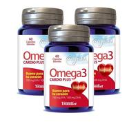 Pack 3 Cardio Plus Omega 3 Zentrum Ynsa diet 60 cápsulas, 180 cápsulas blandas, aceite de pescado azul rico en EPA y DHA con vitamina E, formato ahorro para rutina diaria.