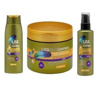 Pack 3 - Champú 400 ml. + Mascarilla 400 ml. + Hidrocrema 200 ml. Liss Frizz Control. Cabello Rebelde con Vitamina E y Queratina. Deliplus - Pack 3
