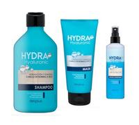 Pack 3 - Champú 400ml, Mask Acond 200ml, Acond Inst 250ml. Hydra Hyaluronic cabello de normal a seco con Ácido Hialurónico, Niacinamida y Provitamina B5. Deliplus