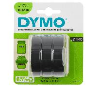 Cinta de Estampación 3D DYMO 9mm x 3m Adhesiva, Blister, Pack 3 Unidades, Negro