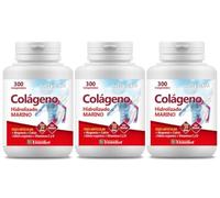 Pack 3 Colágeno Hidrolizado Marino Zentrum Ynsadiet, 900 comprimidos en total, con calcio, magnesio, vitamina C, bambú y vitamina D3, formato ahorro diario.