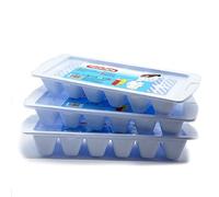 PACK 3 Cubitera con Tapa de PVC. 36 Hielos. Para Casa o para Bar. (Blanco)