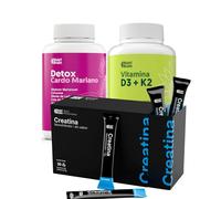 Pack 3 en 1 Detox + Energía + Bienestar | Cardo Mariano + Creatina Monohidratada + Vitamina D3 K2 MK-7 | Apoyo Hepático, Muscular, Óseo e Inmune | Alta Potencia Natural