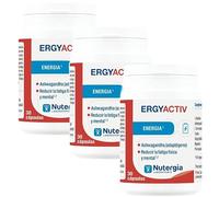 Pack 3 ErgyActiv Nutergia 30 cápsulas, 90 cápsulas vegetales en total, con ashwagandha, L-arginina, L-carnosina, ginkgo biloba, canela, magnesio y Oligopin®, formato ahorro diario