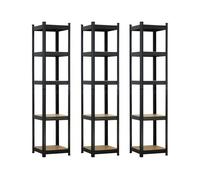 Pack 3 estanterías modulares con 5 baldas ajustables 180x40x40cm 175kg 7house