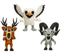 Pack 3 Figuras articuladas 99 Noches en el Bosque - Ciervo Búho y Cabra de 14 cm - Figuras Coleccionables de 99 Nights in the Forest - Decoración Geek, Regalo Original, Muñecos Estilo Cartoon y Terror