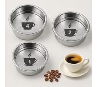 Pack 3 Filtros Café 51mm Acero Inoxidable Reutilizables Para 1 2 Y 4 Tazas Compatibles Con Cafeteras Cecotec Ufesa Delonghi Breville Portafiltro Espresso Alta Presión Cesta Presurizada Durable