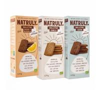 Pack 3 Galletas Natruly Bio 125 g (375 g) | Cacao, Cacao y Naranja y Canela | Ecológicas, veganas y sin gluten | Sin azúcares añadidos ni edulcorantes