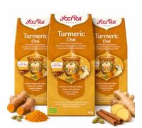 Pack 3 Infusión de Cúrcuma Chai Granel Yogi Tea Bio 90 g, Mezcla Ecológica de Cúrcuma y Especias para Bebidas Calientes, Chai con Leche o Bebida Vegetal, Total 270 g