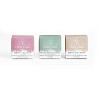 Pack 3 Jabones Naturales Artesanos 3x120g - Santa Gadea | Jabón neutro + facial rosa mosqueta + champú sólido. Leche de cabra y aceite de oliva. Piel sensible. Set para regalar.